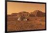 Mars Outpost Near Mesa-Stocktrek Images-Framed Art Print