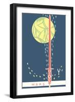 Mars: Planet, Sword and Stars-null-Framed Giclee Print