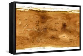 Mars Topographical Map, Satellite Image-Detlev Van Ravenswaay-Framed Stretched Canvas