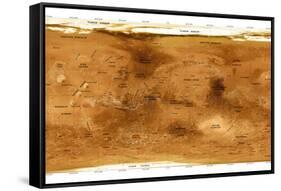 Mars Topographical Map, Satellite Image-Detlev Van Ravenswaay-Framed Stretched Canvas