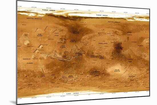 Mars Topographical Map, Satellite Image-Detlev Van Ravenswaay-Mounted Premium Photographic Print