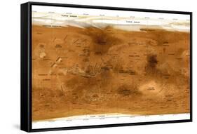 Mars Topographical Map, Satellite Image-Detlev Van Ravenswaay-Framed Stretched Canvas