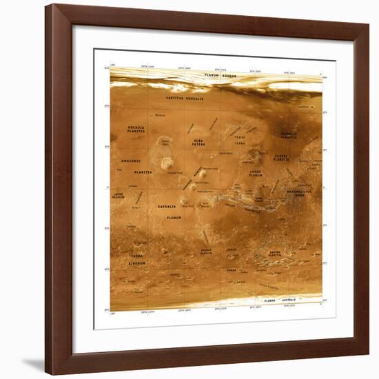 Mars Topographical Map, Satellite Image-Detlev Van Ravenswaay-Framed Photographic Print