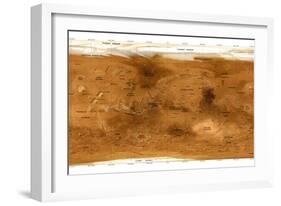 Mars Topographical Map, Satellite Image-Detlev Van Ravenswaay-Framed Photographic Print