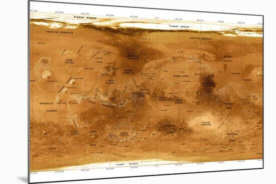 Mars Topographical Map, Satellite Image-Detlev Van Ravenswaay-Mounted Photographic Print