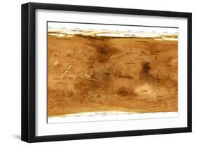 Mars Topographical Map, Satellite Image-Detlev Van Ravenswaay-Framed Photographic Print