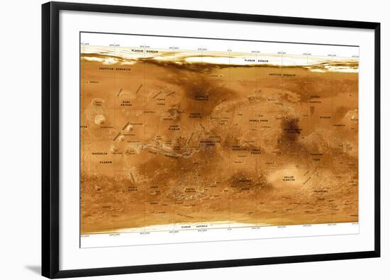 Mars Topographical Map, Satellite Image-Detlev Van Ravenswaay-Framed Photographic Print