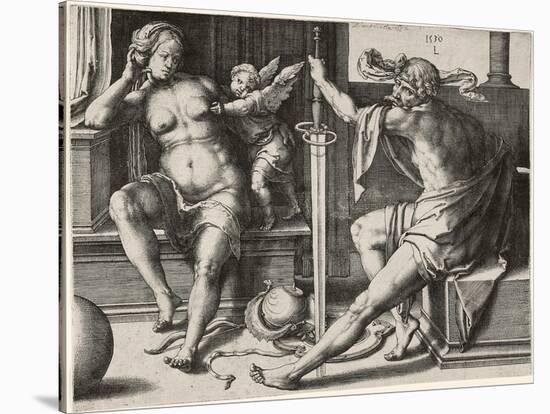 Mars, Venus, and Cupid, 1530-Lucas van Leyden-Stretched Canvas