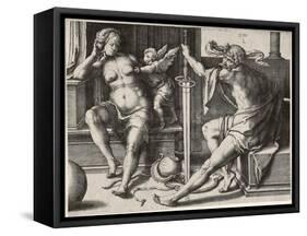 Mars, Venus, and Cupid, 1530-Lucas van Leyden-Framed Stretched Canvas