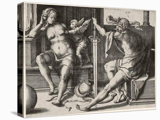 Mars, Venus, and Cupid, 1530-Lucas van Leyden-Stretched Canvas