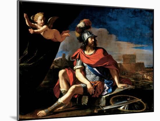 Mars with Cupid, 1649-Guercino (Giovanni Francesco Barbieri)-Mounted Giclee Print