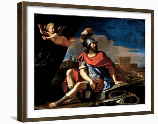 Mars with Cupid, 1649-Guercino (Giovanni Francesco Barbieri)-Framed Giclee Print