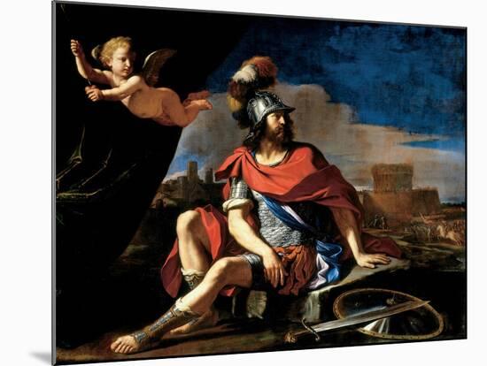 Mars with Cupid, 1649-Guercino (Giovanni Francesco Barbieri)-Mounted Giclee Print