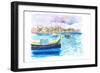 Marsaxlokk Picturesque fishing village scene in Malta-M. Bleichner-Framed Art Print