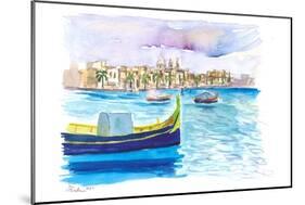 Marsaxlokk Picturesque fishing village scene in Malta-M. Bleichner-Mounted Art Print