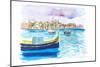 Marsaxlokk Picturesque fishing village scene in Malta-M. Bleichner-Mounted Premium Giclee Print