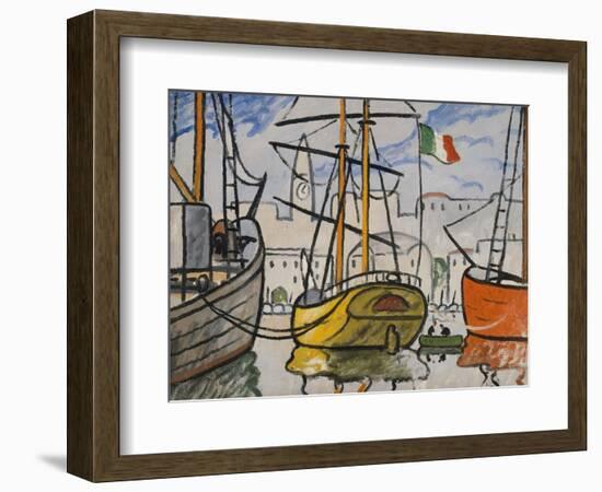 Marseille, bateaux au port, 1920-Louis-Mathieu Verdilhan-Framed Giclee Print