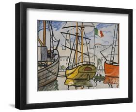 Marseille, bateaux au port, 1920-Louis-Mathieu Verdilhan-Framed Giclee Print