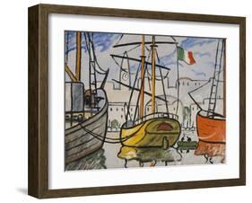 Marseille, bateaux au port, 1920-Louis-Mathieu Verdilhan-Framed Giclee Print