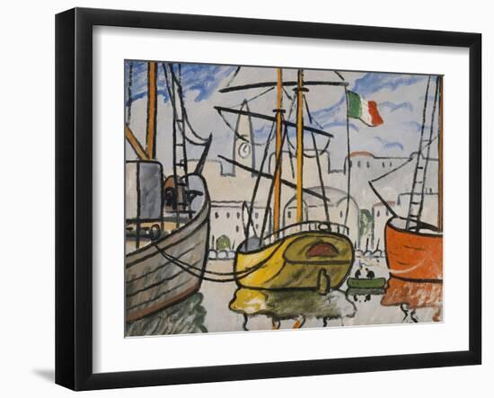 Marseille, bateaux au port, 1920-Louis-Mathieu Verdilhan-Framed Giclee Print