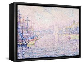 Marseille Port, Morning Mist (Le port de Marseille, Brume Matinale). 1906-Paul Signac-Framed Stretched Canvas