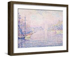 Marseille Port, Morning Mist (Le port de Marseille, Brume Matinale). 1906-Paul Signac-Framed Giclee Print