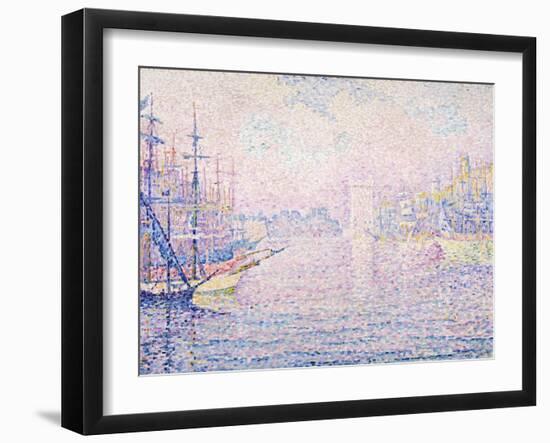 Marseille Port, Morning Mist (Le port de Marseille, Brume Matinale). 1906-Paul Signac-Framed Giclee Print