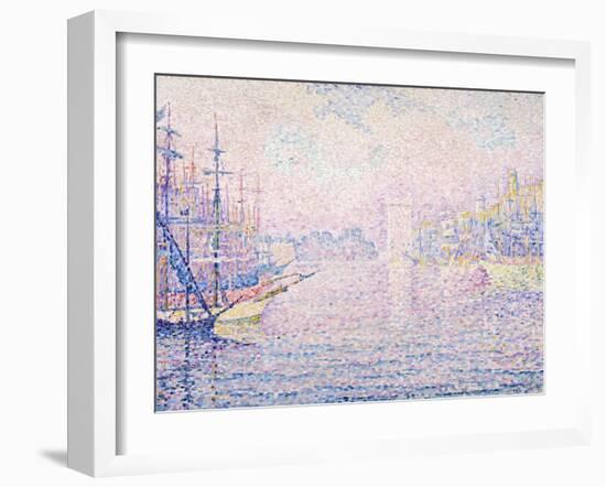 Marseille Port, Morning Mist (Le port de Marseille, Brume Matinale). 1906-Paul Signac-Framed Giclee Print