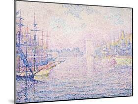 Marseille Port, Morning Mist (Le port de Marseille, Brume Matinale). 1906-Paul Signac-Mounted Giclee Print