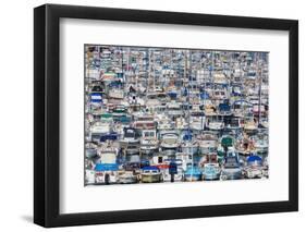 Marseille, Provence-Alpes-Cote d'Azur, France. Multitude of different leisure craft in the Vieux...-null-Framed Photographic Print