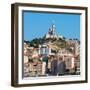 Marseille, Provence-Alpes-Cote d'Azur, France. The 19th cenury Neo-Byzantine Basilica of Notre-D...-null-Framed Premium Photographic Print