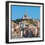 Marseille, Provence-Alpes-Cote d'Azur, France. The 19th cenury Neo-Byzantine Basilica of Notre-D...-null-Framed Premium Photographic Print