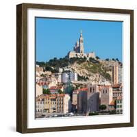 Marseille, Provence-Alpes-Cote d'Azur, France. The 19th cenury Neo-Byzantine Basilica of Notre-D...-null-Framed Photographic Print