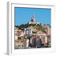 Marseille, Provence-Alpes-Cote d'Azur, France. The 19th cenury Neo-Byzantine Basilica of Notre-D...-null-Framed Photographic Print