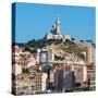 Marseille, Provence-Alpes-Cote d'Azur, France. The 19th cenury Neo-Byzantine Basilica of Notre-D...-null-Stretched Canvas