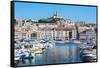 Marseille, Provence-Alpes-Cote d'Azur, France. View across Vieux-Port, the Old Port, to the 19th...-null-Framed Stretched Canvas