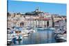 Marseille, Provence-Alpes-Cote d'Azur, France. View across Vieux-Port, the Old Port, to the 19th...-null-Stretched Canvas