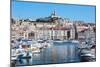 Marseille, Provence-Alpes-Cote d'Azur, France. View across Vieux-Port, the Old Port, to the 19th...-null-Mounted Photographic Print