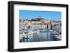 Marseille, Provence-Alpes-Cote d'Azur, France. View across Vieux-Port, the Old Port, to the 19th...-null-Framed Photographic Print