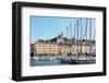 Marseille, Provence-Alpes-Cote d'Azur, France. View across Vieux-Port, the Old Port, to the 19th...-null-Framed Photographic Print