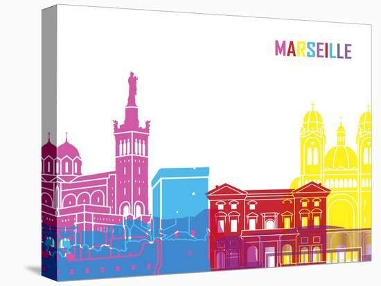 Marseille Skyline Pop-paulrommer-Stretched Canvas