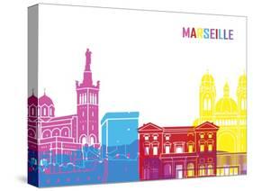 Marseille Skyline Pop-paulrommer-Stretched Canvas