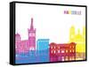 Marseille Skyline Pop-paulrommer-Framed Stretched Canvas