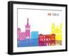 Marseille Skyline Pop-paulrommer-Framed Art Print