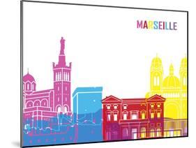 Marseille Skyline Pop-paulrommer-Mounted Art Print