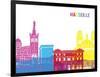 Marseille Skyline Pop-paulrommer-Framed Art Print