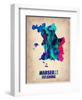 Marseille Watercolor Poster-NaxArt-Framed Art Print