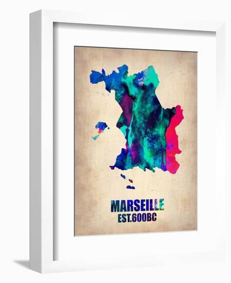 Marseille Watercolor Poster-NaxArt-Framed Art Print