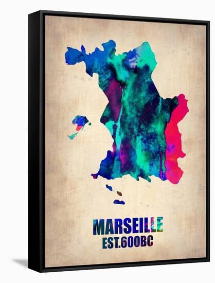 Marseille Watercolor Poster-NaxArt-Framed Stretched Canvas