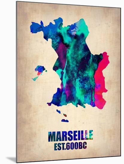 Marseille Watercolor Poster-NaxArt-Mounted Art Print